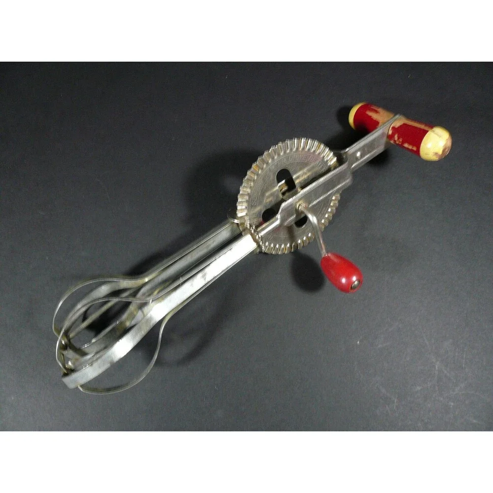 Vintage EKCO A&J High Speed Super Center Drive Egg Beater Hand Mixer USA